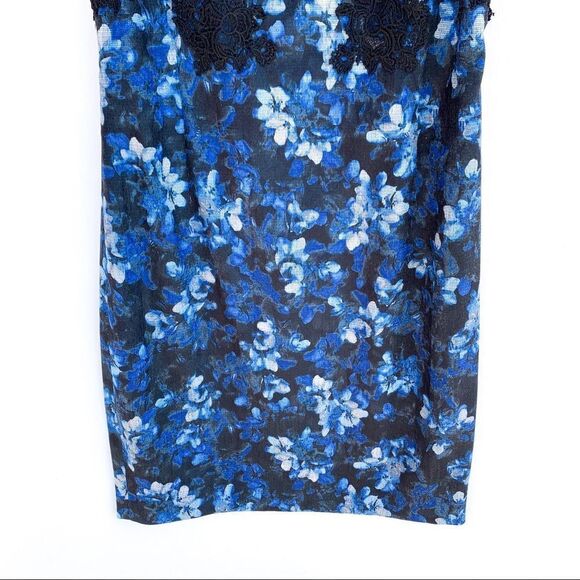 NWT T Tahari Navy Black Floral Print Fiona Dress - Picture 7 of 13